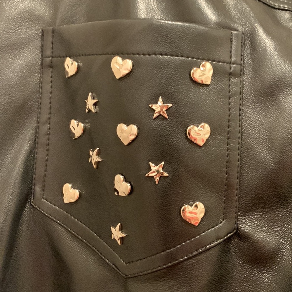 YLSK leather and PU blend bedazzled pocket pants - Picture 7 of 9